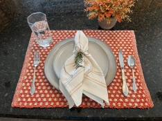 COTTAGE WEAVE PUMPKIN/CREAM PLACEMAT